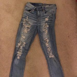Denim ripped jeans